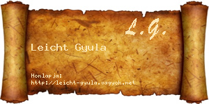 Leicht Gyula névjegykártya